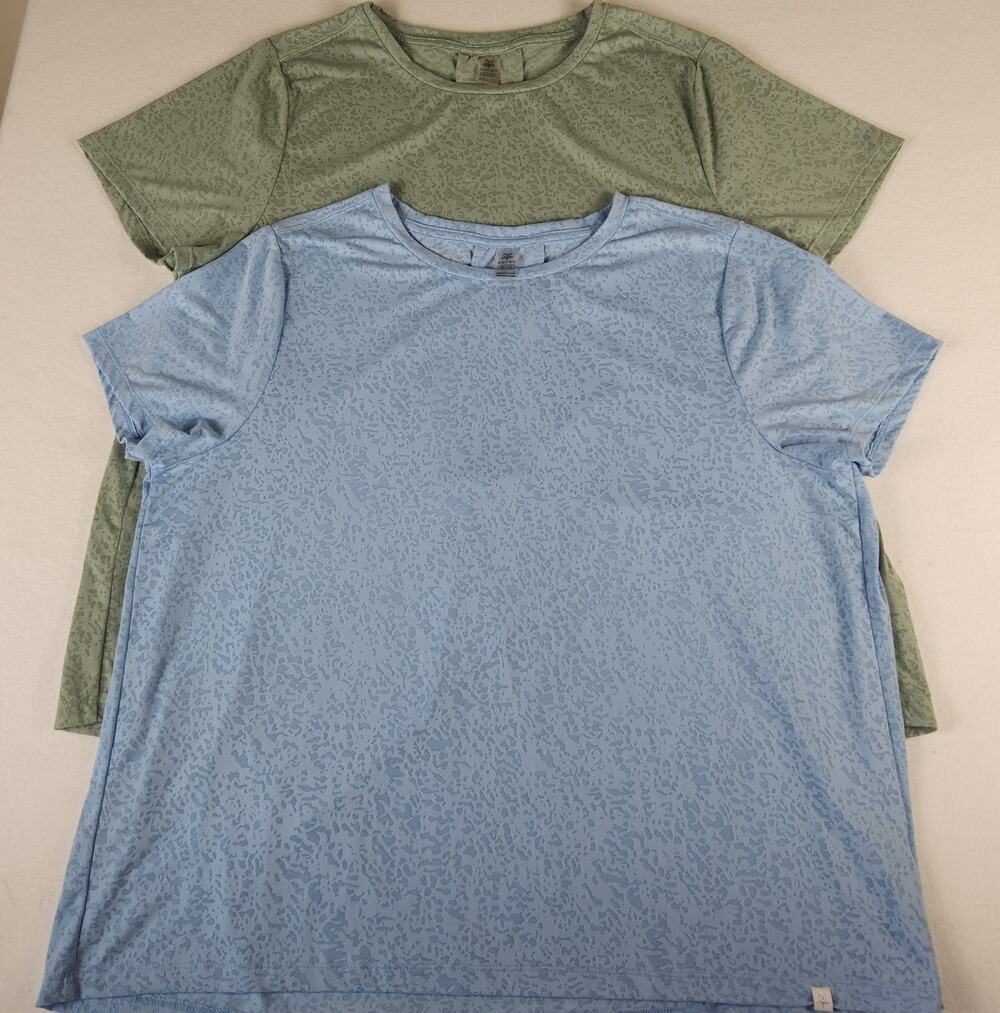 Bundle Of 2 Soybu Women's XL Athletic Short-sleeve Tops Blue & Mint Green